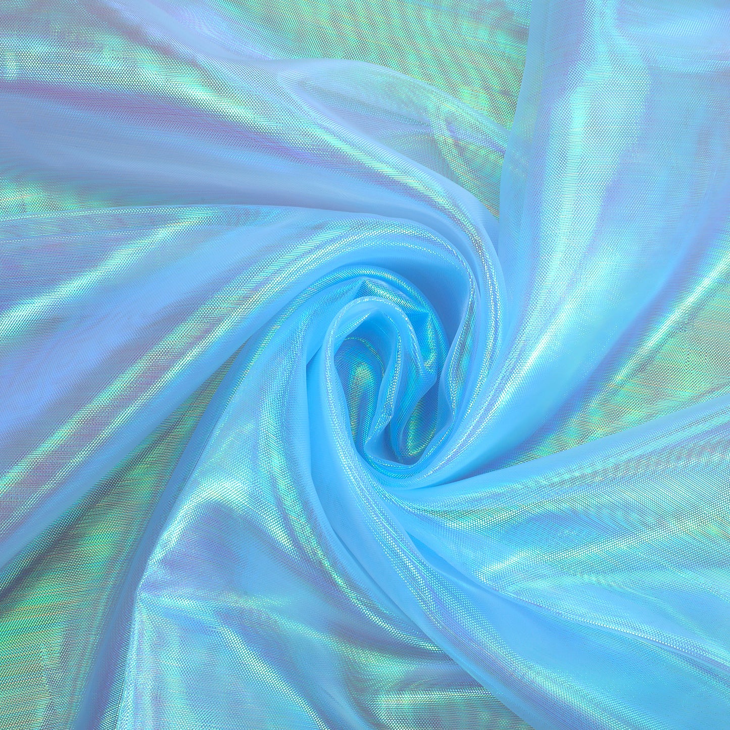 2.2 Yard Organza Fabric 59Inch Silky Tulle Iridescent Fabric Sheer Gradient Holographic Sheer Fabrics By the Yard for DIY Dress Costume Wedding Photography Curtain Party Decor(Light Blue)