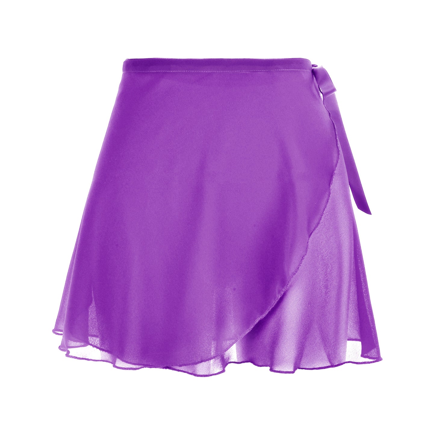 Women's Ballet Wrap Skirt Chiffon Dance Wrap Skirt with Adjustable Waist Tie Gymnastics Ballet Skirts for Women (Purple)