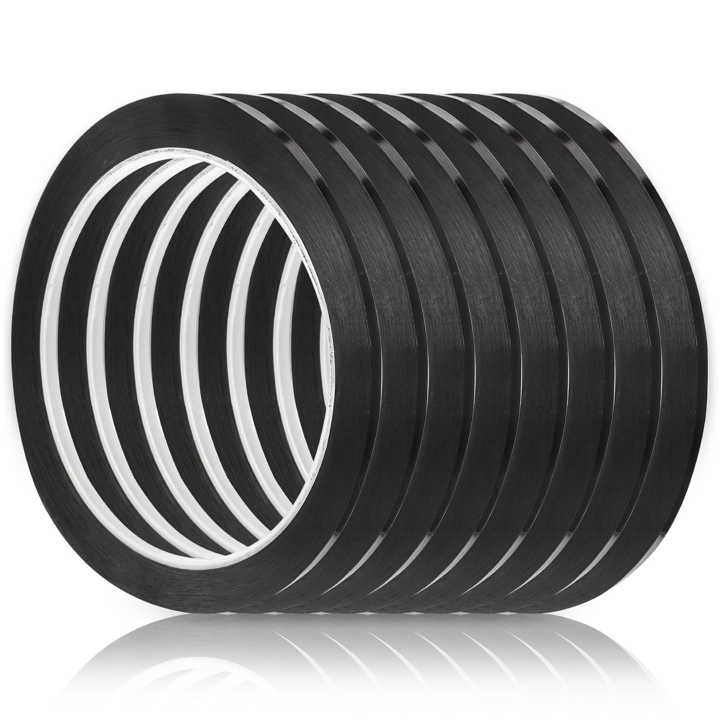 8pcs 3mm x 50m Whiteboard Tape,Thin Black Tape, Pinstripe Tape for Grid Marking, Graphic Charts, and Presentations,Ideal for Dry Erase Boards and Office Use