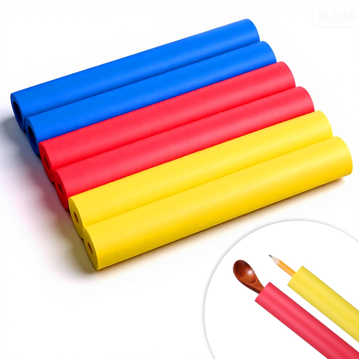 6 Pcs Foam Grip Tubing Adaptive Utensils Grip Tubing Tools Foam Tubing for Handle Grip Elderly Disabled Handicapped (3 Colors)