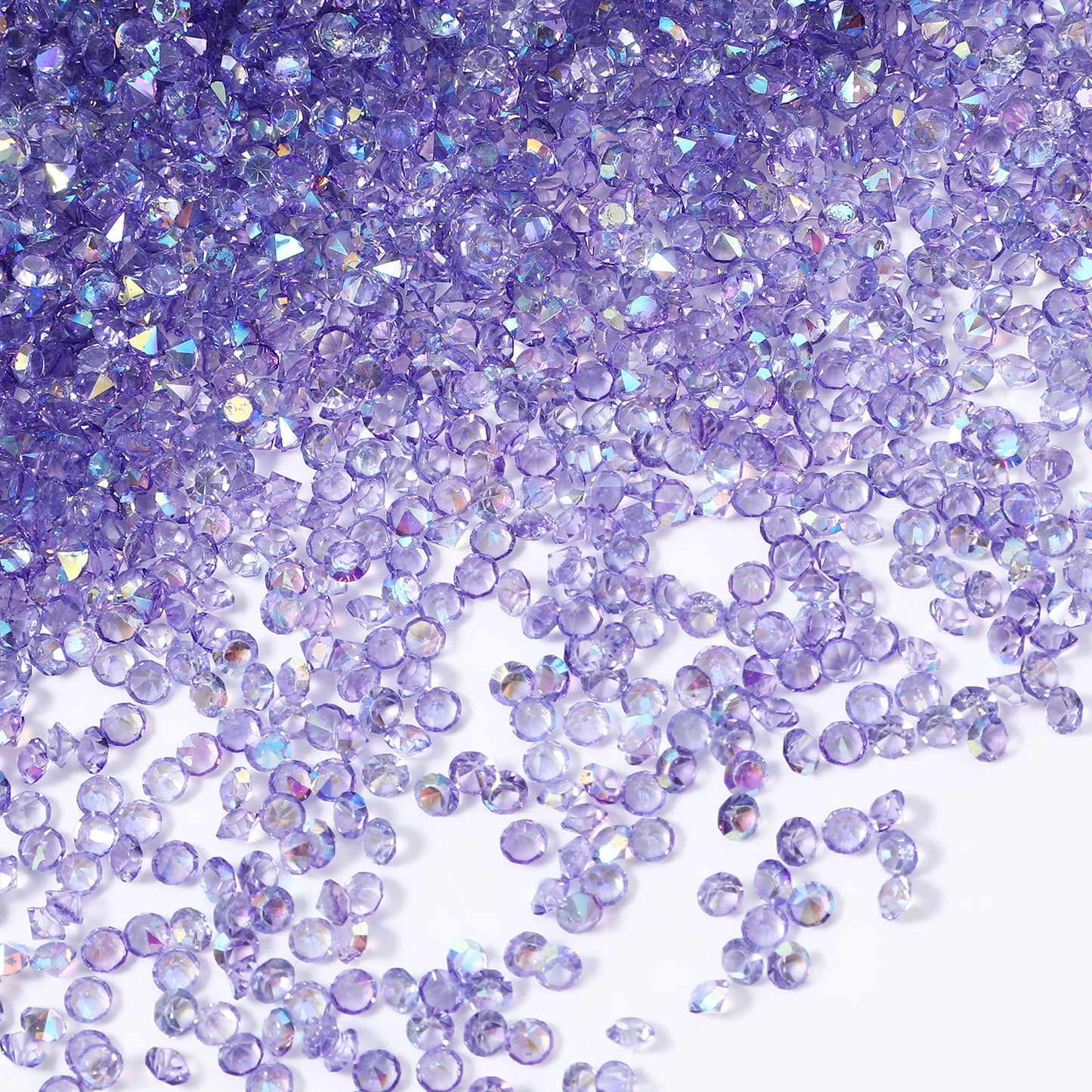 Lusofie 14400Pcs Diamond Confetti, 3MM Purple Acrylic Diamond Confetti Crystals, Table Scatters Vase Fillers Beads Glass Gems For Wedding Baby Shower Birthday Home Party Decorations(Purple Ab)