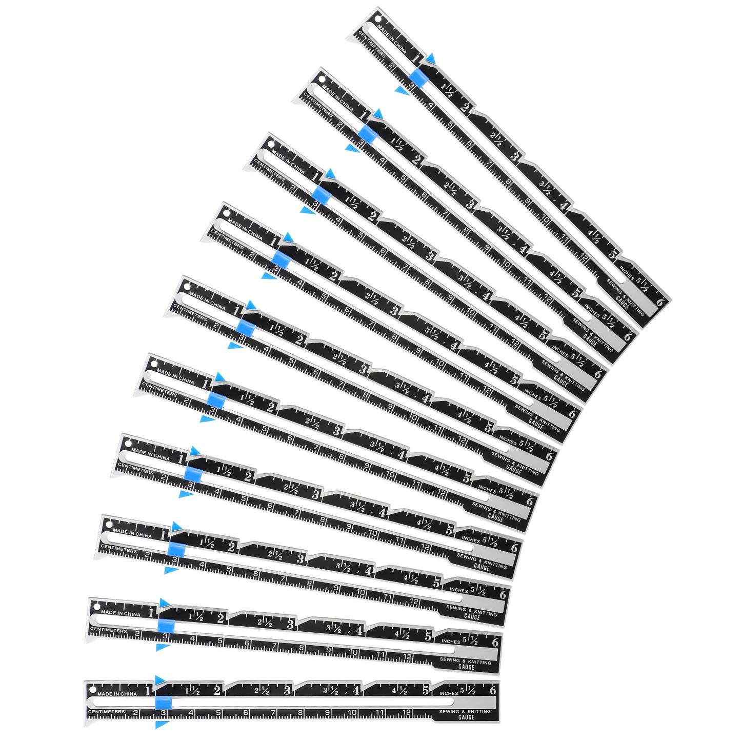 10Pcs Sliding Gauge Sewing Ruler Stainless Steel Seam Gauge Metal Sewing Measuring Tools Quilting Ruler Ideal for Quilting and Crafting Projects Sewing Gauge with Sliding Marker