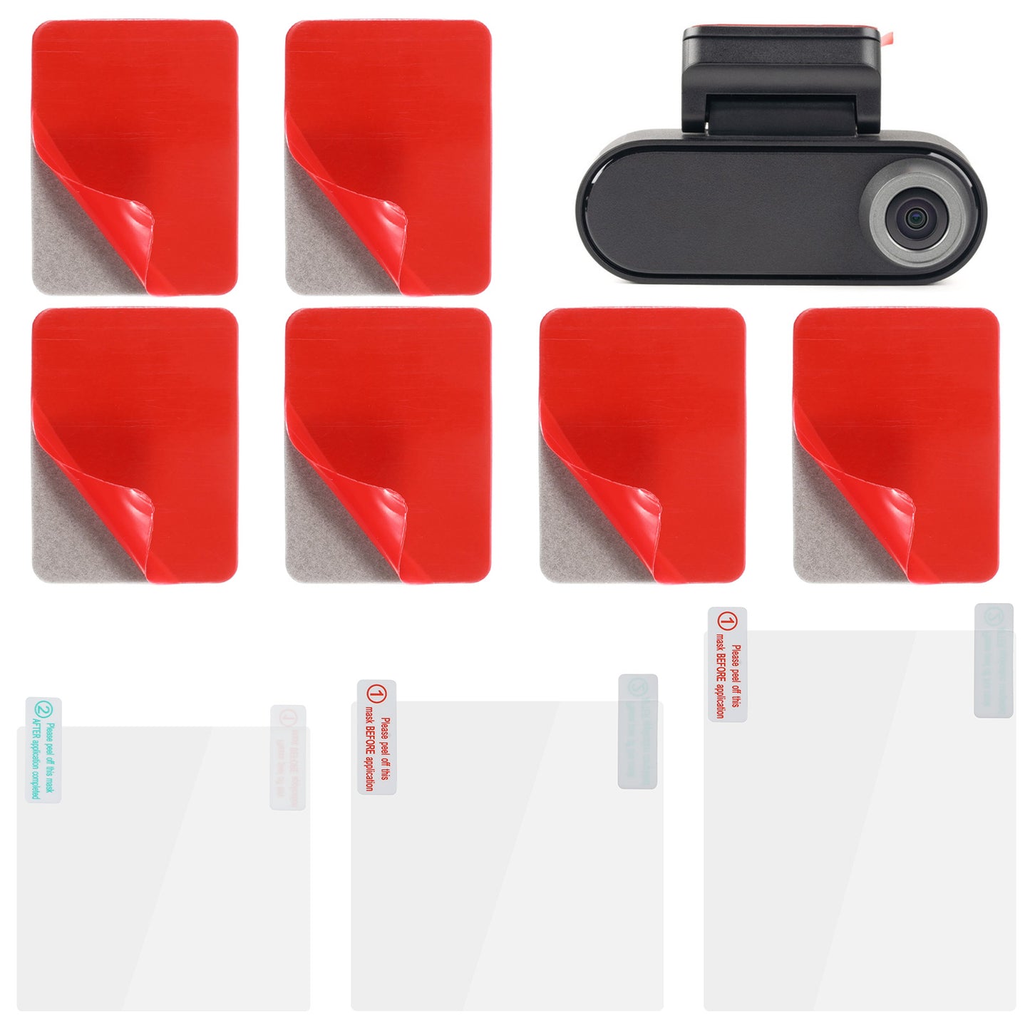 3 Pcs Electrostatic Film for Dash Cam, 6 Pcs Double-Sided Sticker for Windshield Dashcam, High-Bond Mounting Dashcam Windshield Sticke for Windshields & Dashboard