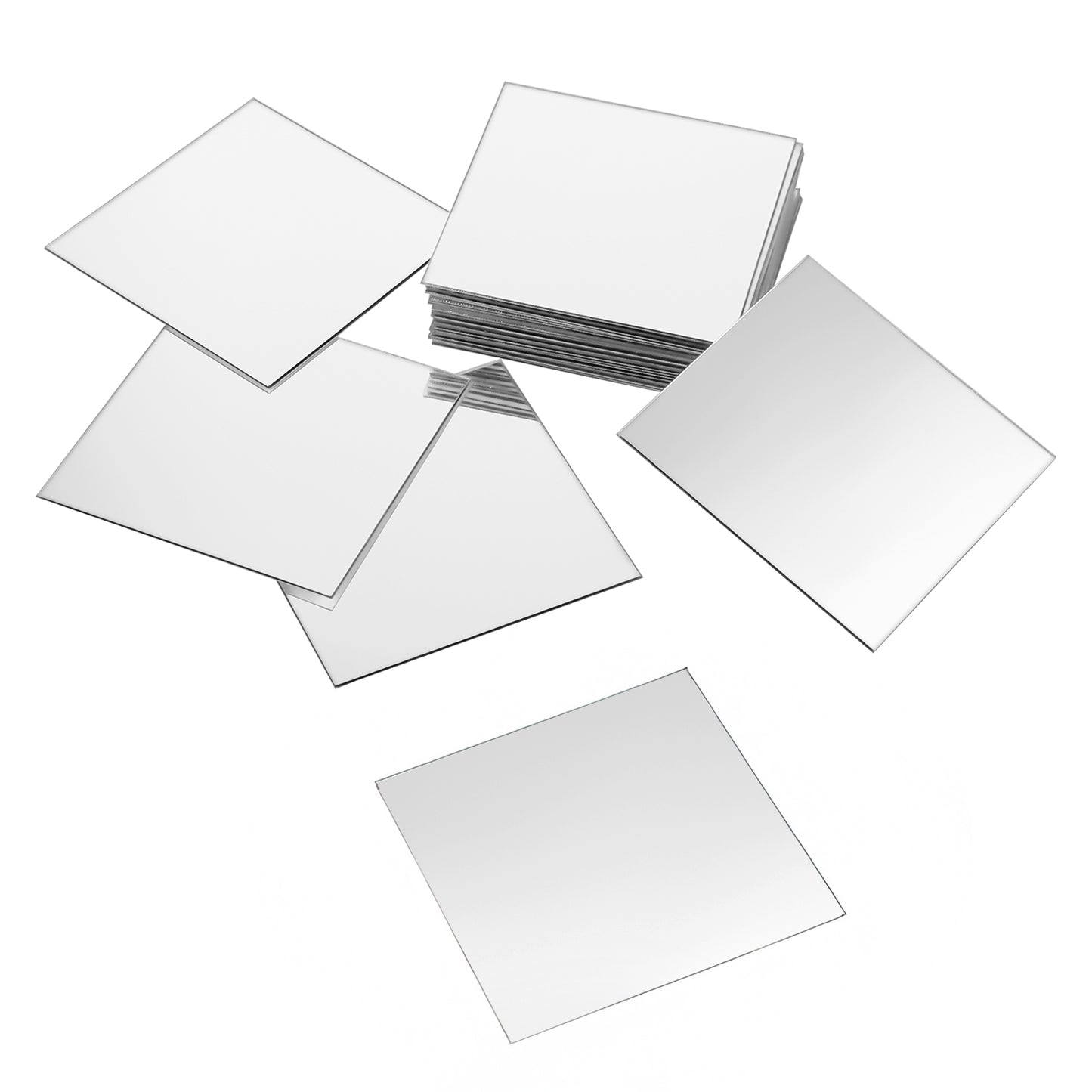 Meyeyaia 30 Pieces Acrylic Mini Mirrors, 2.95 Inch Self Adhesive Square Mirror High-Definition Tiny Mirror Tiles for Crafts and DIY Projects Supplies, Home Wall, Bathroom Decoration