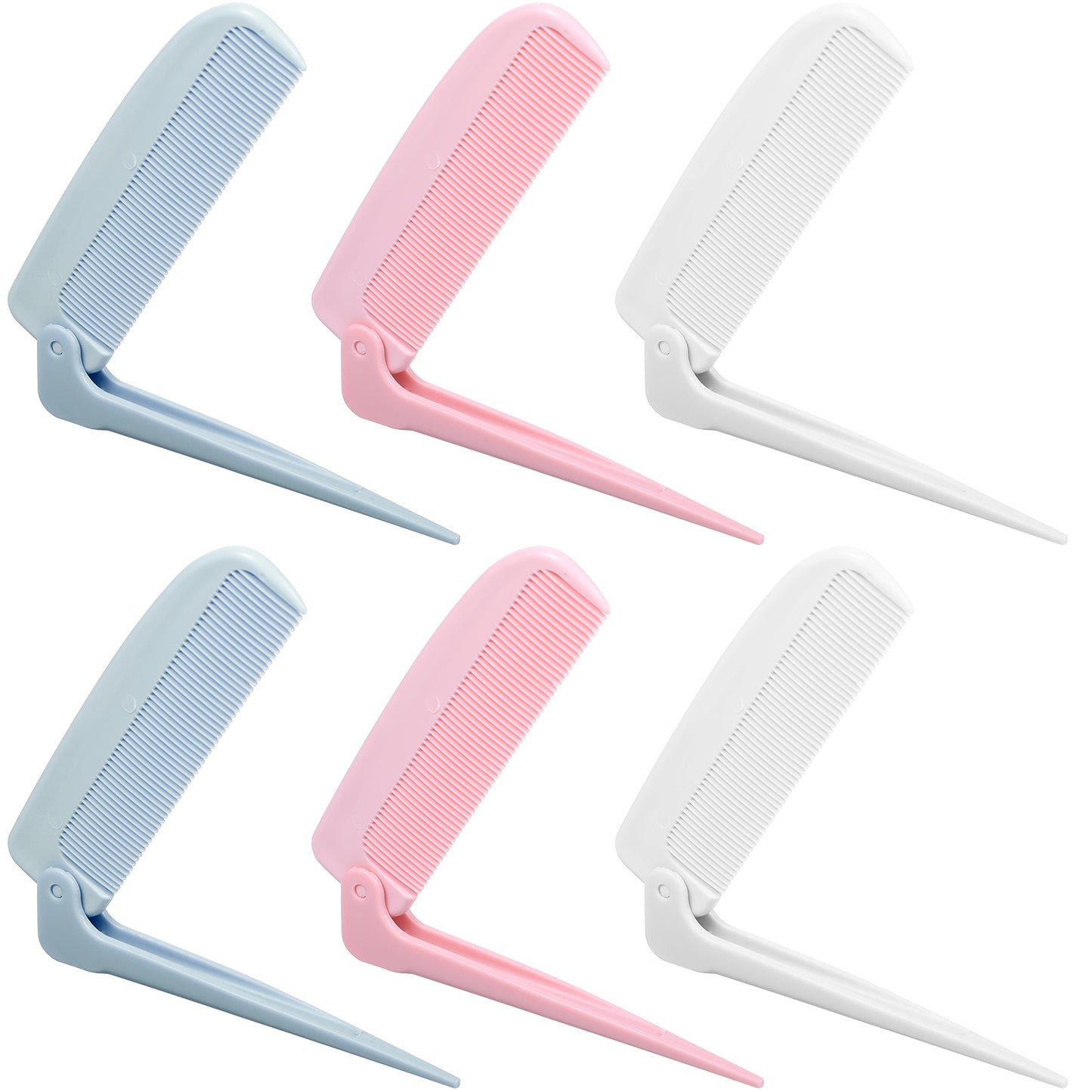 6Pcs Hair Parting Combs Foldable Wheat Straw Travel Comb Set Hair Stylist Combs Rat Tail Folding Styling Combs for Women Men