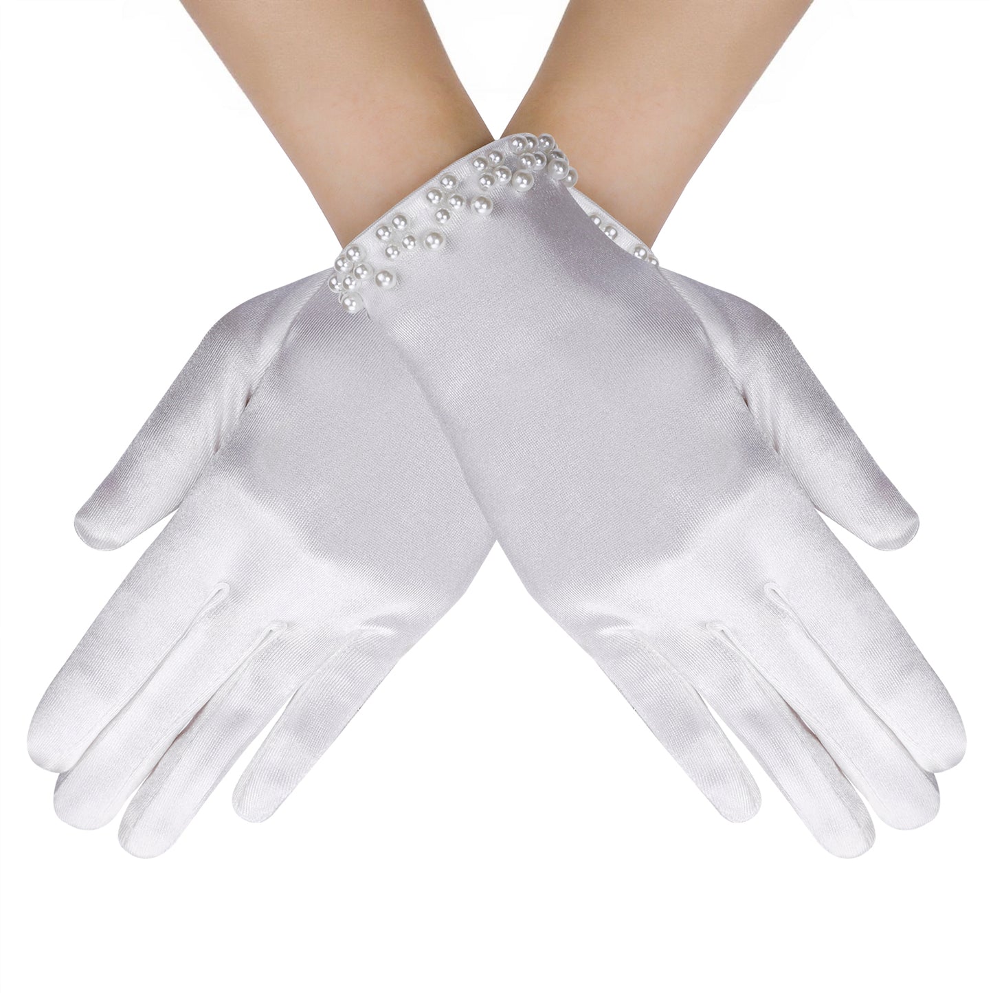 Lusofie Floral Lace Gloves for Bridal