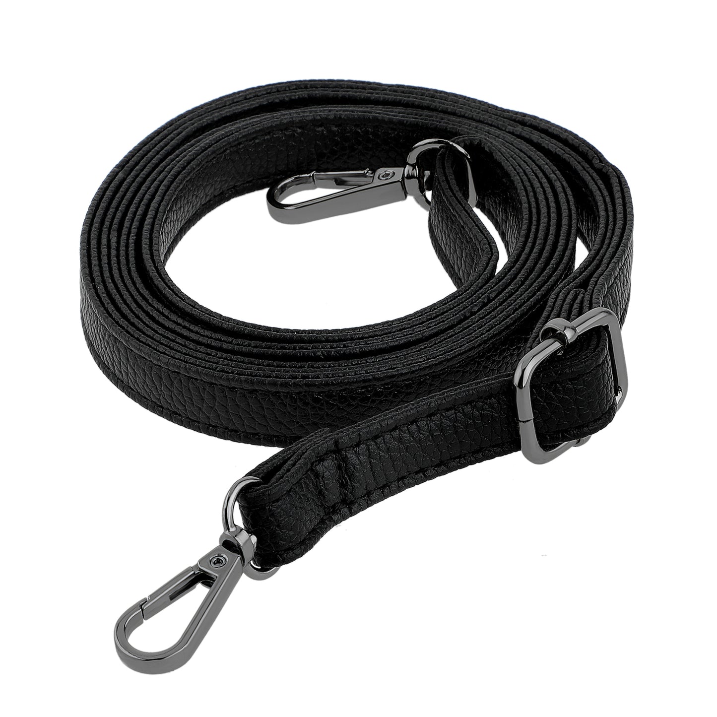 Purse Strap Replacement 33.4-59 Inch Adjustable Leather Belt for Purse Crossbody Bag Handbags (Black Buckle)