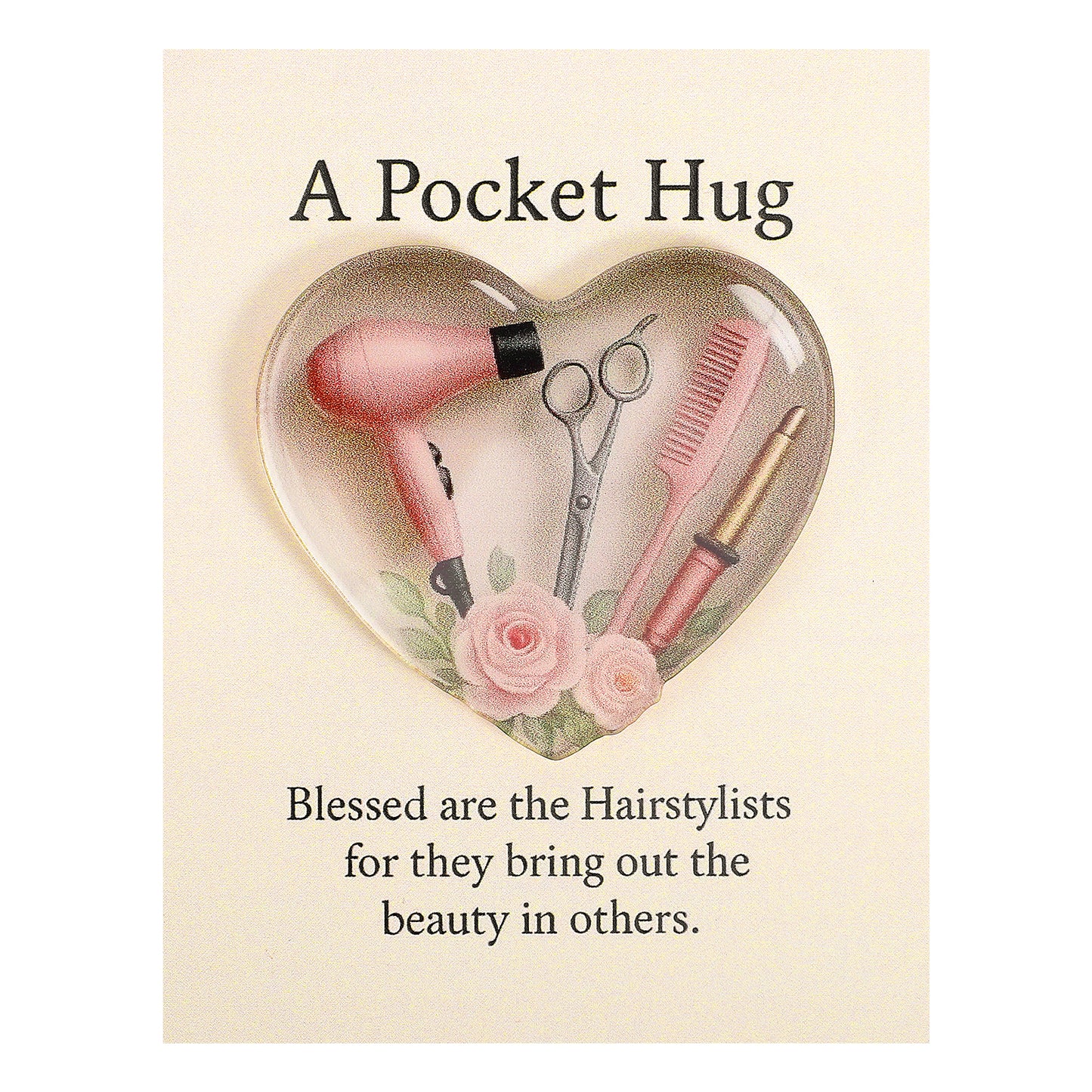 A Pocket Hugs for Hairstylists, Mini Pocket Hug Heart with Greeting Card,Inspirational Hair Stylist Gifts for Women Daughter Granddaughter Boy Son Grandson