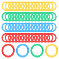 100Pcs Loose Leaf Binder Rings, Colorful Small Plastic Book Ring Clips, Notebook Paper Rings for Index Cards Students Teachers Workers School Office, 4 Colors