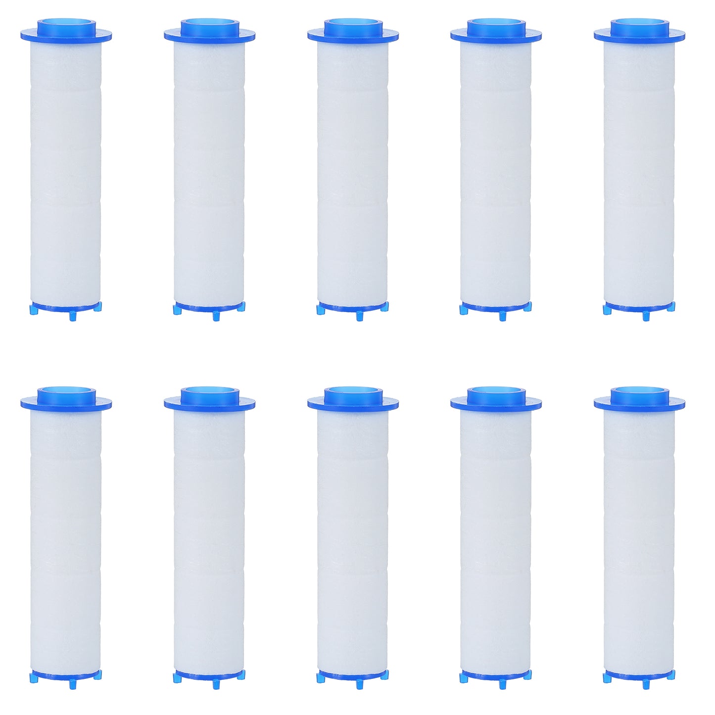Telooco 10 Pcs Shower Head Filter Replacement 2.95x0.94 Inch Ion Drops Shower Head Filters PP Cotton Showers Heads Filter Element Handheld Showerhead Filters
