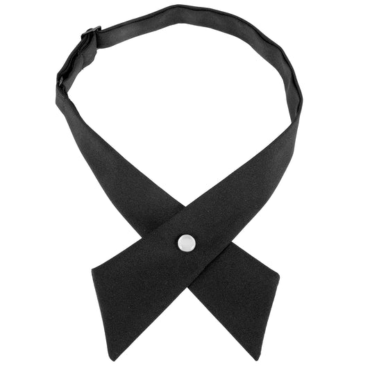 Lusofie Bow Tie for Women Adjustable Black Tie for Women School Uniform Bowtie Pre-Tied Criss-Cross Neck Tie for Boys Teens and Adults(Black)