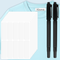 90Pcs Clothing Labels No Iron Waterproof Self-Stick Fabric Labels for Clothes Laundry Label with 2Pcs Black Marker Pen for Adults,Camp,Home,Daycare and Nursing Home 1.77 x 0.5Inch