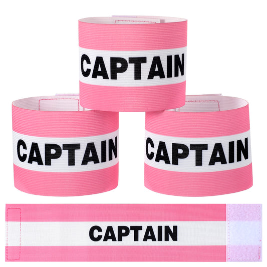 DIVINA VITAE 3 Pcs Pink Captain Arm Bands for Soccer, Adjustable Armband for Football, Basketball, Volleyball, Youth and Adults