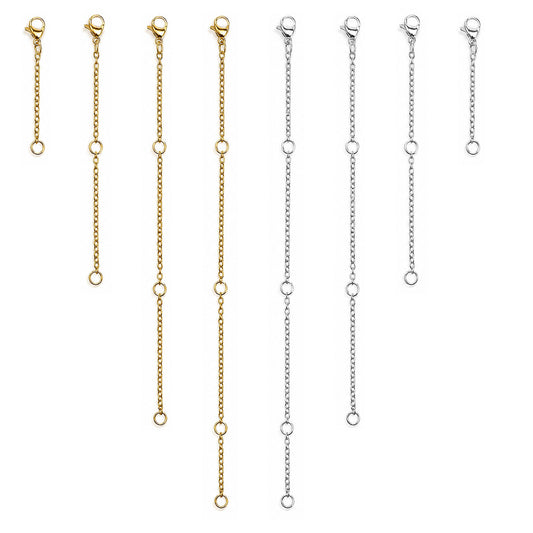 8Pcs Gold&Silver Plated Necklace Extender Chain Extender for Jewelry Making