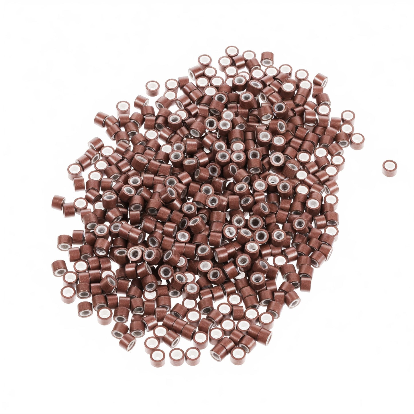 1000pcs 4mm Silicone Lined Nano Rings Beads for Hair Extensions,Micro Nano Beads for Hair Extension Braiding(Brown)