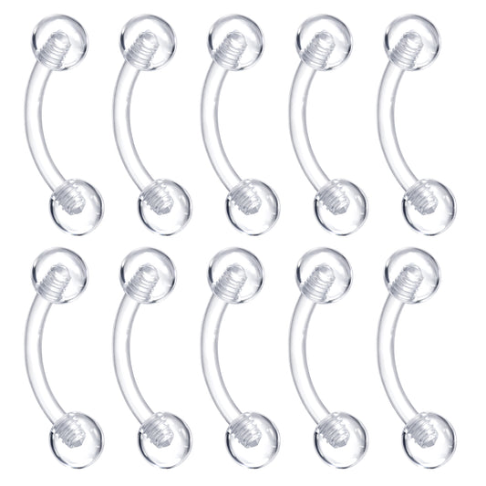 Josojoou 10Pcs Plastic Belly Button Rings 14G Clear Belly Button Ring Acrylic Nose Rings Lip Eyebrow Nipple Tongue Body Piercing Jewelry for Women Men Sports Surgery(StyleA)