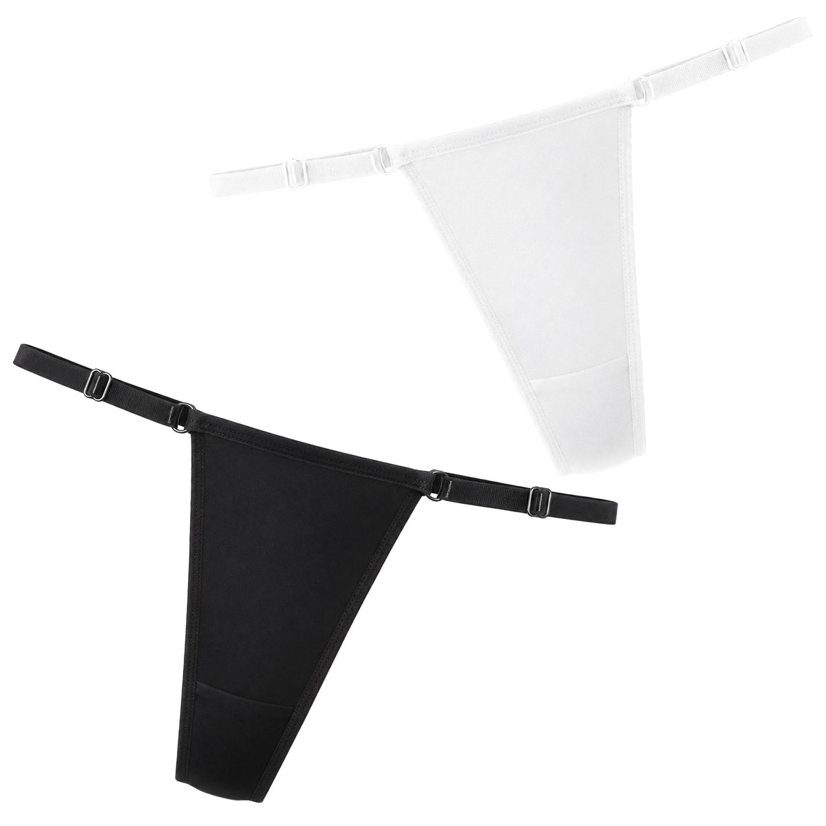 Women's 2Pack Adjustable G String Thongs Sexy Thong Cotton Panties Low Rise