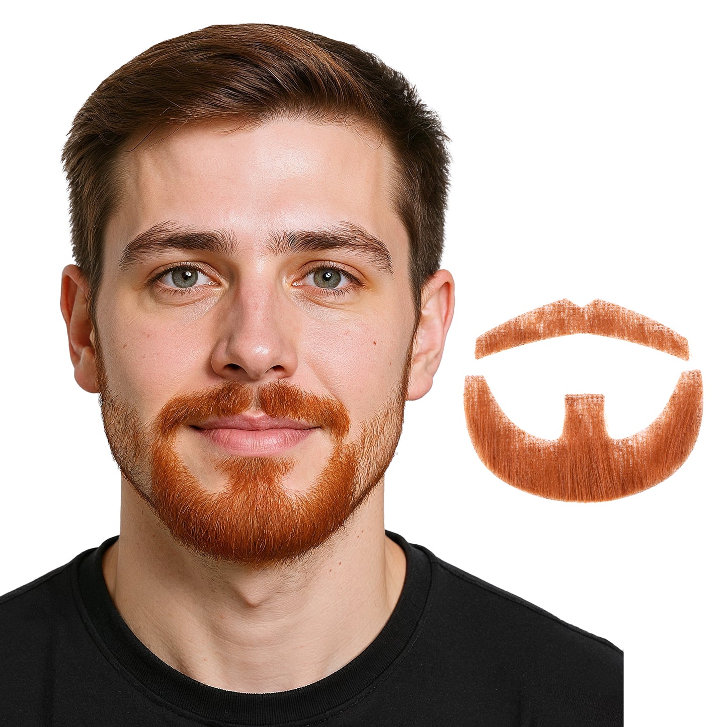 HaiFafafaing Fake Mustache for Men Realistic Brown Beard False Fake Moustaches Stick On Mustaches for Adult Halloween Cosplay Party Makeup(Brown)