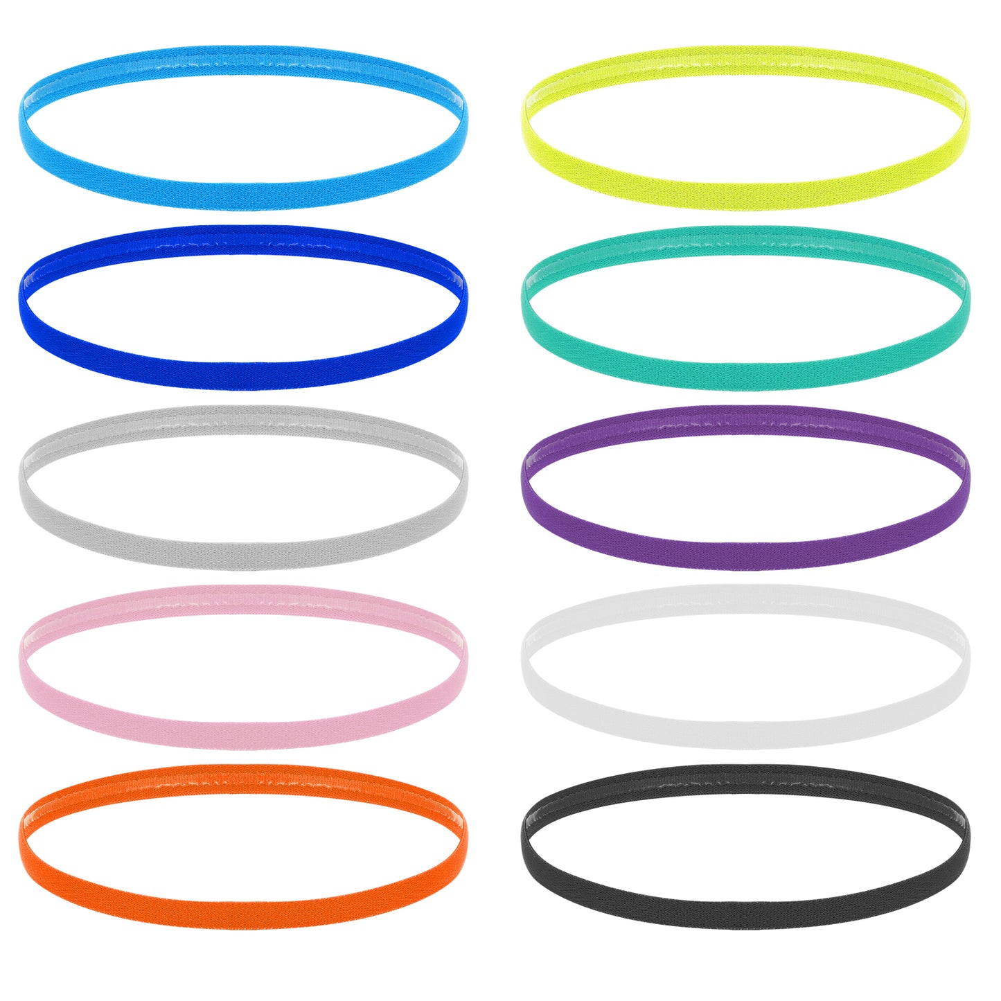 Non-Slip Sports Headband -10 Pcs Headbands Men Woman Thick Elastic Exercise Silicone Mens Headband Running Headband Silicone Grip Mini Sweatband Headwear Outdoor (Multicolor)