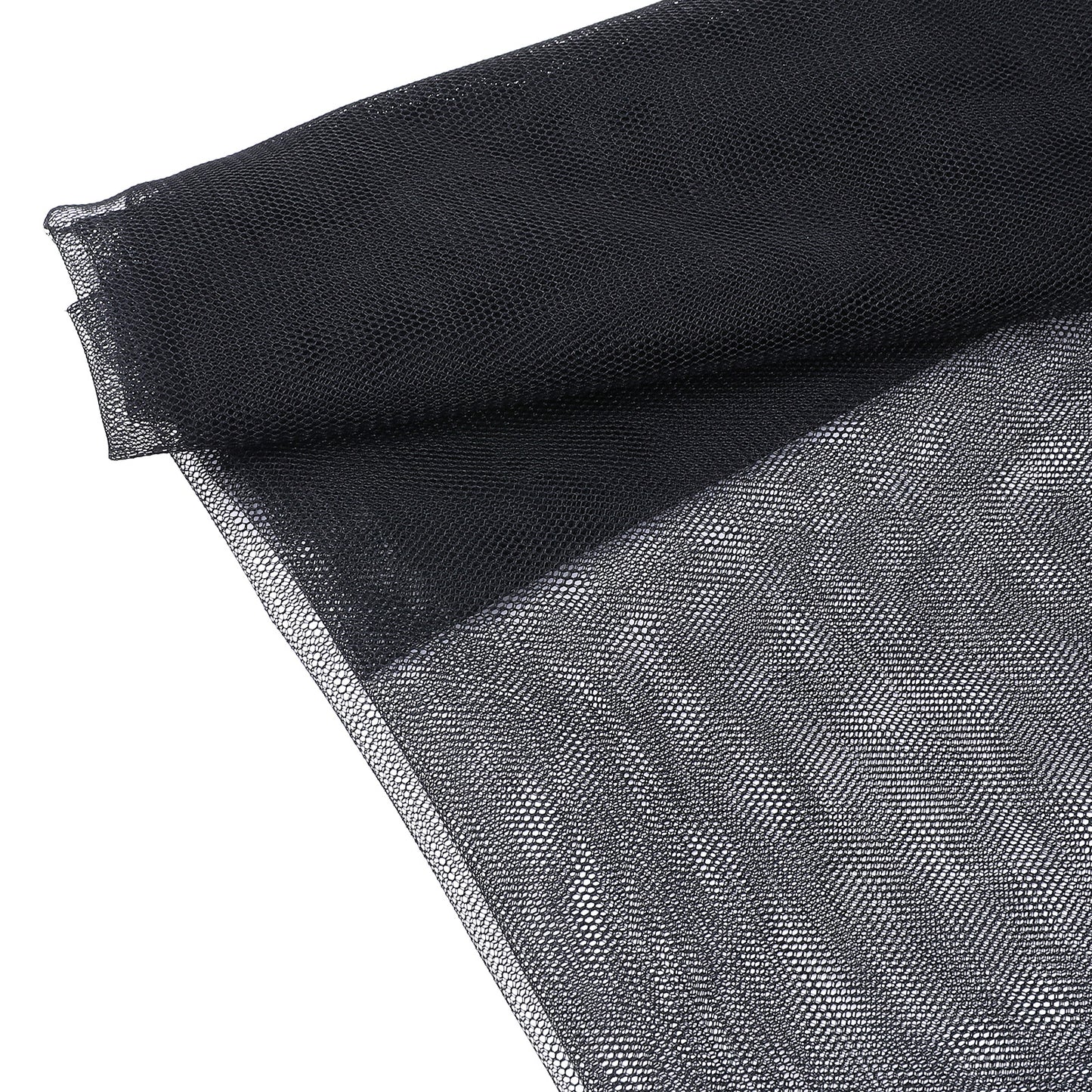Black Mesh Fabric 61inch by 4 Yards, Black Tulle Fabric Mesh Sheer Fabrics Bridal Sheer Organza Fabrics for Wedding Dress Gown Corset Prom Base Dance Costume Wedding Party Decorations