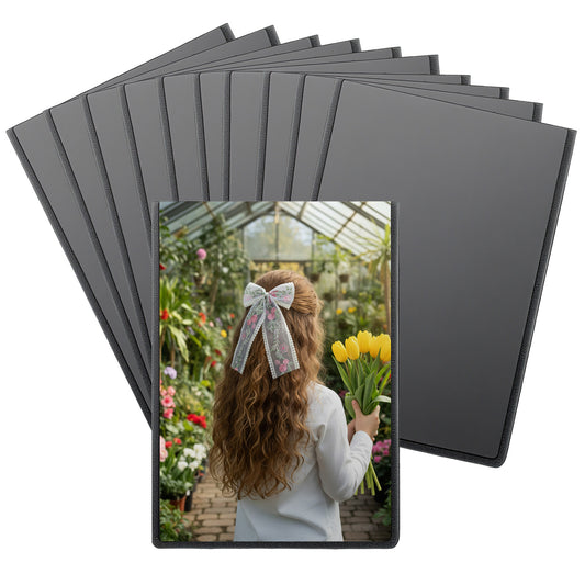 Magnetic Photo Frames for Polaroid Film Instax Mini,10 Pack 9.3 X 6.3cm Small Photo Frame for Fridge,Mini Picture Frames for Kids, Family, Black