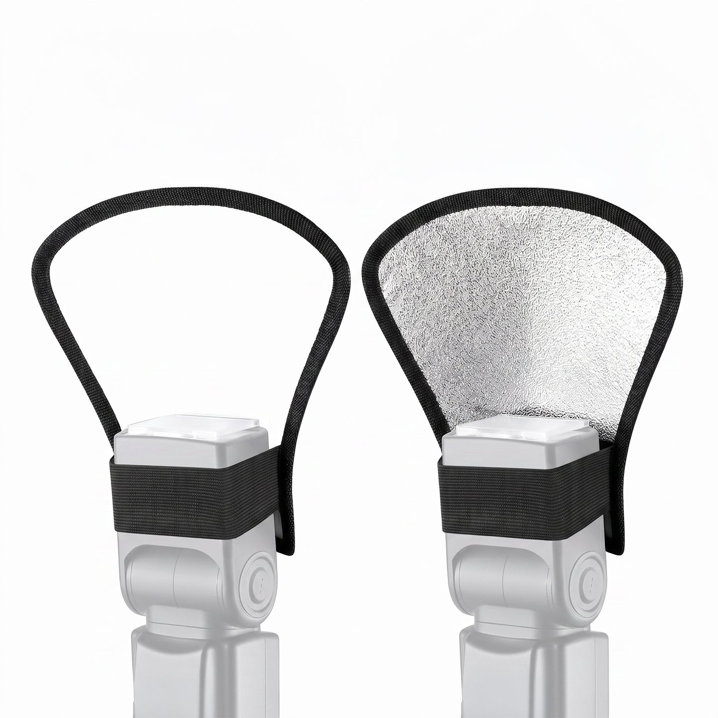 Dual-Sided Flash Diffuser Reflector, 2-Pack, Universal Speedlight, Soft Light Modifier for Camera Flash