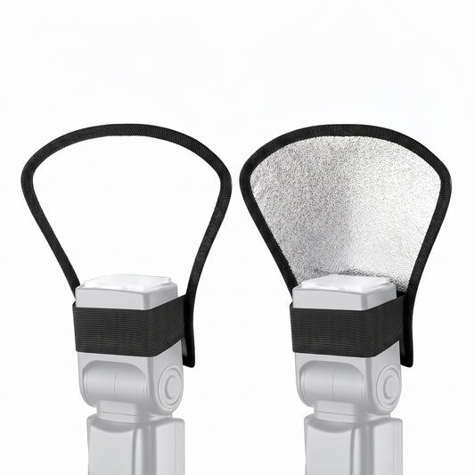 Dual-Sided Flash Diffuser Reflector, 2-Pack, Universal Speedlight, Soft Light Modifier for Camera Flash