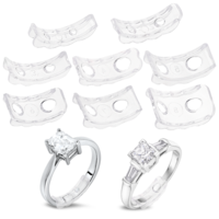 8PCS Flexible Invisible Ring Size Adjuster with Hole,Ring Sizers for Loose Ring, Anti-Slip Ring Guards for Finger Rings