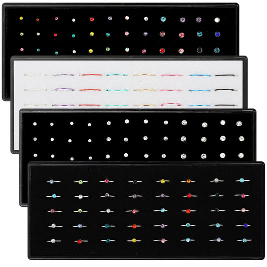 Yolev 4 Boxes Nose Stud and Nose Ring Hoop Surgical Stainless Steel Straight L Shaped Screw Shaped Noses Piercing Jewellery with Packaging for Women Men Gift 1.5/2/2.5mm Colorful Silver