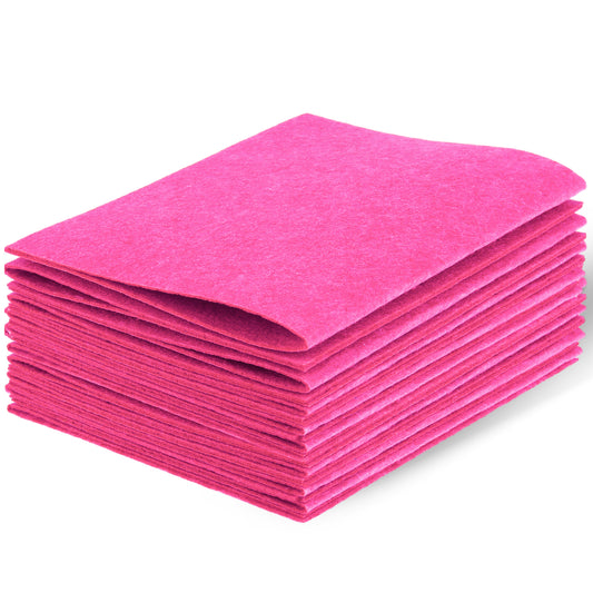 Felt Sheets Fabric, 7" x 11" Felt Fabric for Crafts 10Pcs Halloween Christmas Fabric Fall Felt for DIY and Sewing Projects(Rose Red)