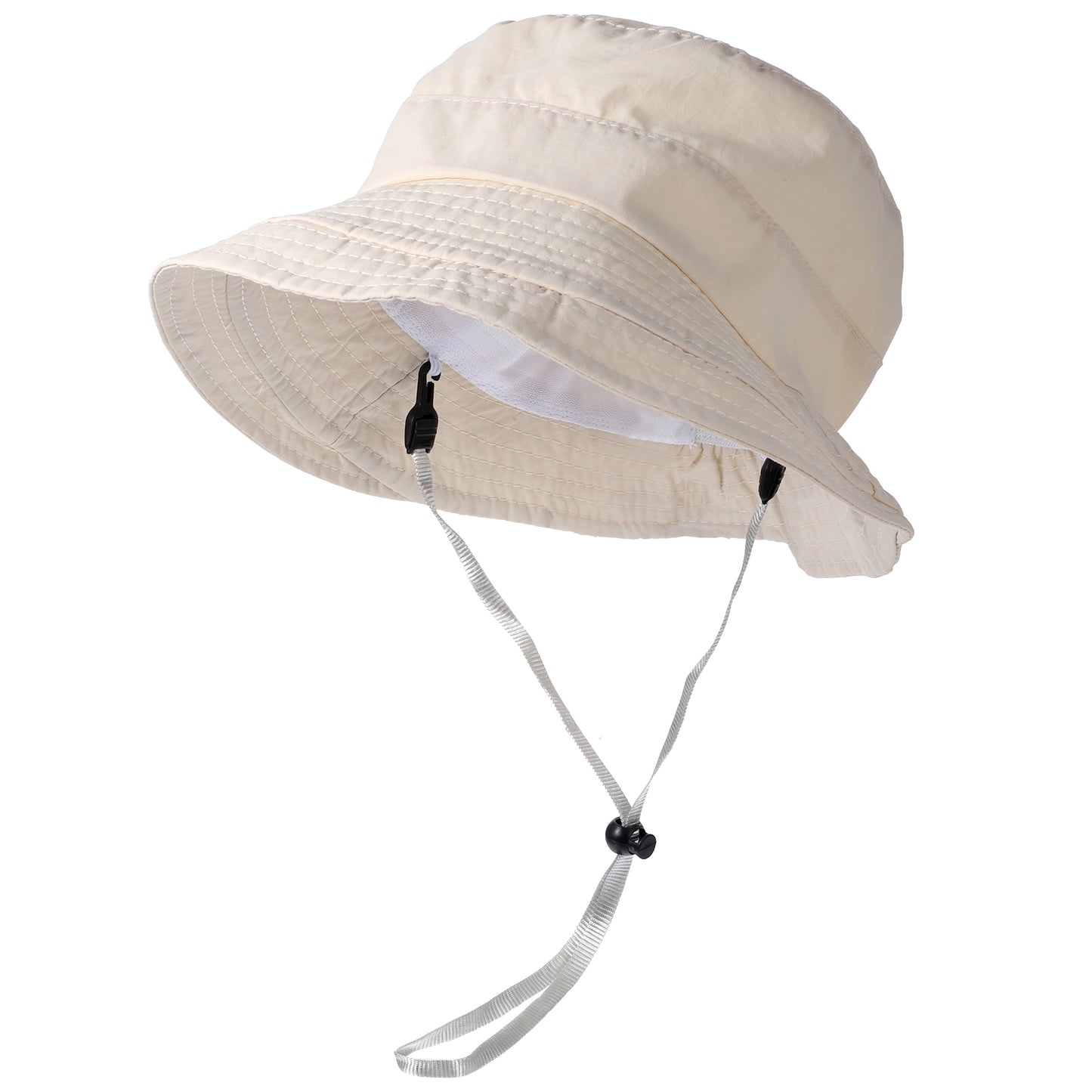 Gemoioio White Women Bucket Hat, Quick-Dry Women's Wide Brim Sun Hats UV Protection, Packable Foldable Hiking Hat with Detachable Chin Strap for Summer Fishing Outdoor Activities