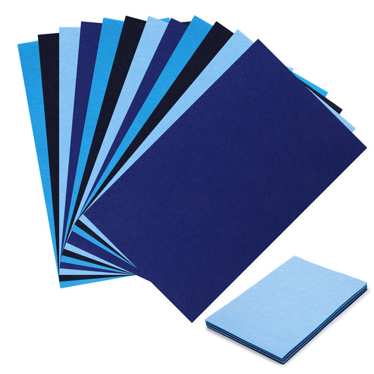 Yykazqe 12Pcs Blue Felt Sheets, Light Blue Felt, 30x20cm 4 Shades