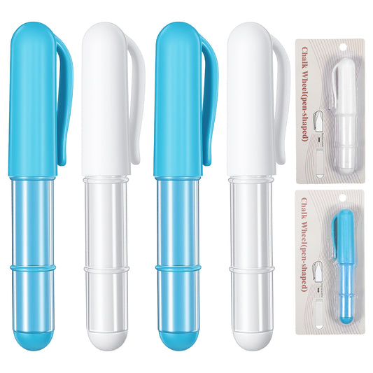 Gemoioio 2Pcs Sewing Chalk for Fabric, Fabric Chalk for Sewing, Chalks Pencils for Sewings, Wipeable and Washable Markers for Cloth, Leather(Blue, White)