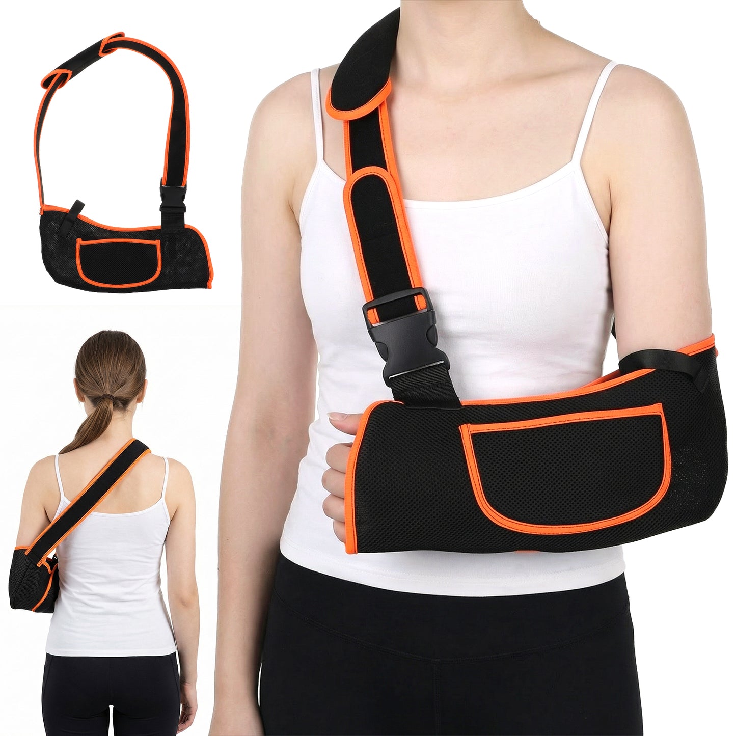 Mesh Arm Sling Shoulder Immobilizer, Lightweight & Breathable Medical Sling with Adjustable Shoulder Strap for Women&Men, Fit Left or Right, Torn Rotator Cuff Elbow Injury/Wrist Injury/Surgery