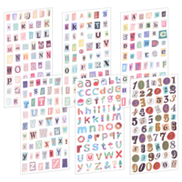 1388 Pcs Vintage Letter Stickers, Alphabet Number Decals, 24 Sheets Self Adhesive Waterproof Stickers for Scrapbooking, Journaling, Laptop, Water Bottles, Crafts