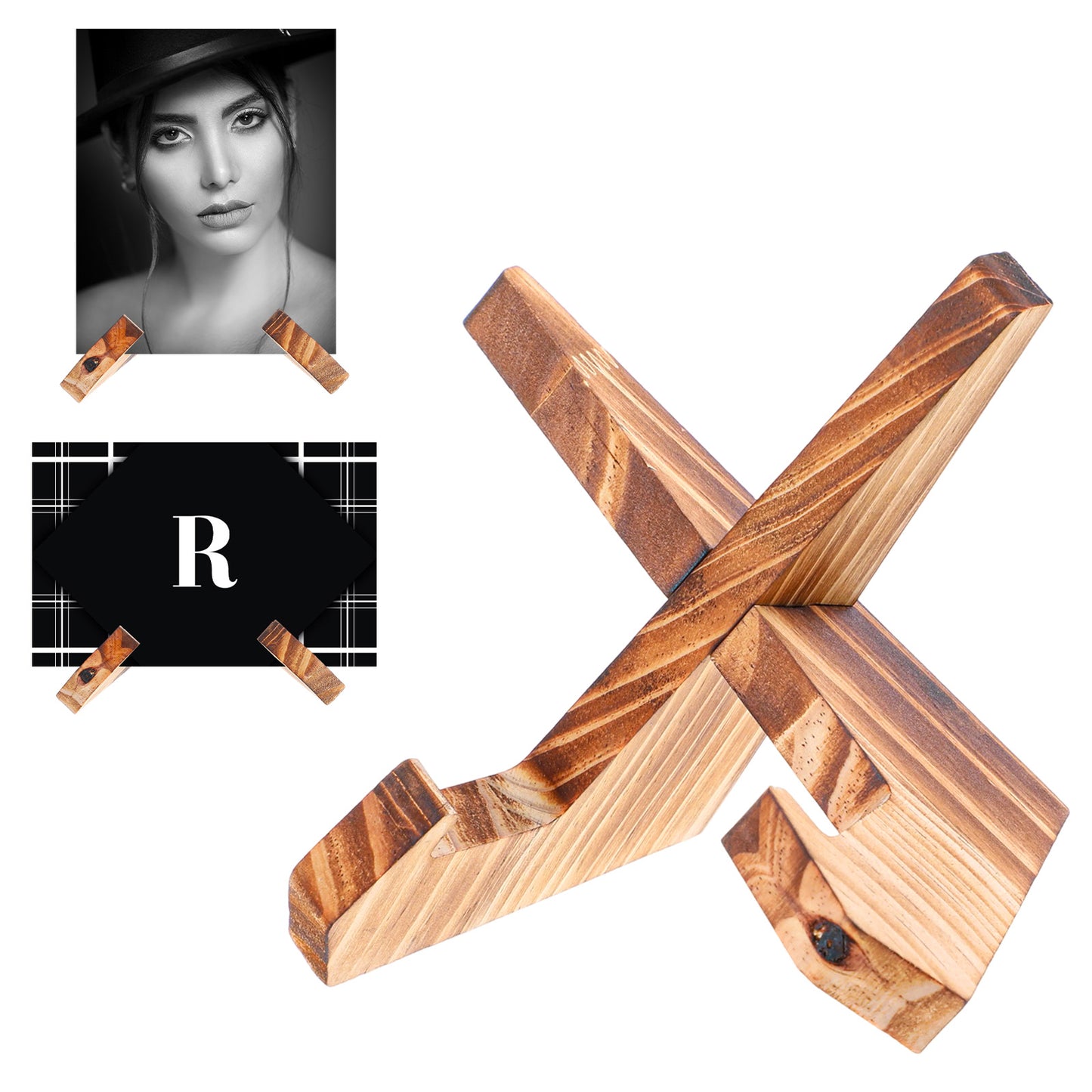 Josojoou Now Playing Vinyl Record Stand, 1 Second Assemble Single Wood Holder Stand, Retro Wooden Album Record Player Accessories for Displaying, Gifts - Rustic Brown