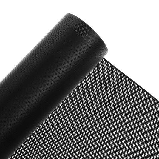 Waterproof Fursuit Eye Mesh 0.2mm Thick Black Printable PVC Mesh Canvas Sheet for Mask Eyes, Furries Cosplay Props, Sculpting, and Craft Making, 30cm x 1m with 0.5mm Holes