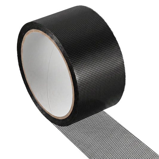 Fiberglass Screen Repair Tape- 2 in x 16.4 Ft Waterproof Window Screen Tape Mesh Repair Strong& Self Adhesive Cover Mesh for Windows or Doors-Ease-Installation Covering Holes & Tears Instantly