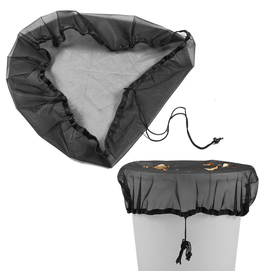 Tucnoeu 37.5 Inch Mesh Cover for Rain Barrel, Rain Bucket Leaf Filter Screen Cover, Durable and Elastic Garden Accessory