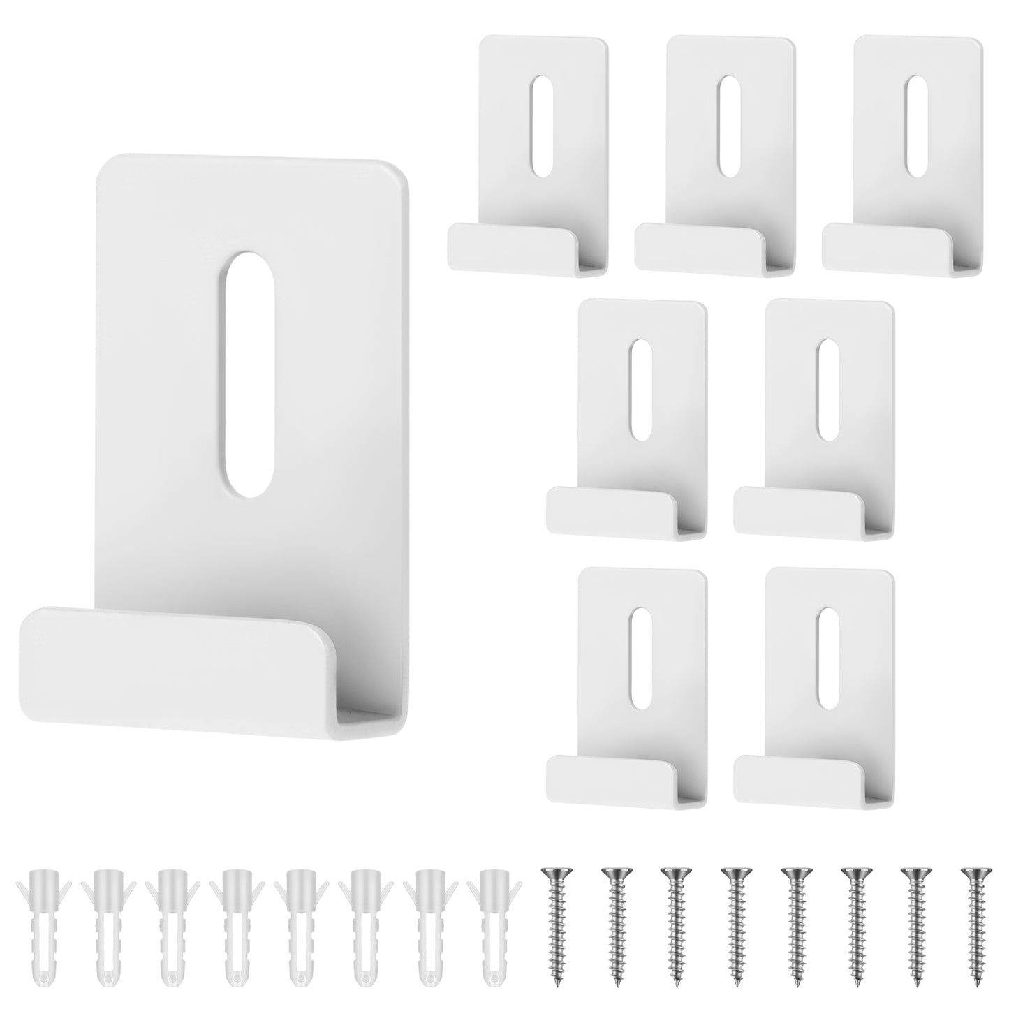 8PCS Metal Mirror Clips for Wall Mounting Heavy Mirror Hanging Kit- Wide Channel for Tile Picture Frame Hanging Hardware Kit (White)
