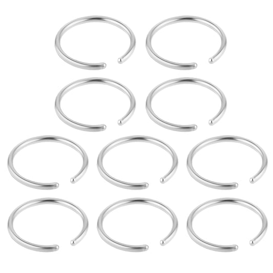 10pcs Fake Nose Ring Hoop, Stainless Steel Nose Piercings, Fake Septum Ring Non Pierced Lip Rings Jewelry for Women Men