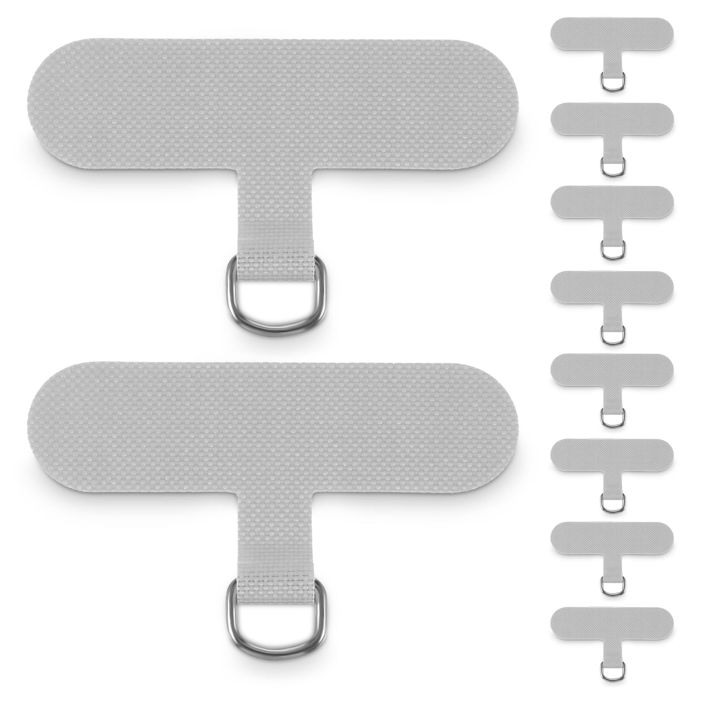 Lusofie phone tether tab, 10pcs Universal phone lanyard patch, Practical phone lanyard tab, phone strap replacement part for All Full Phone Cases, Cell Phone Tether Tap (Pink) (Light grey)