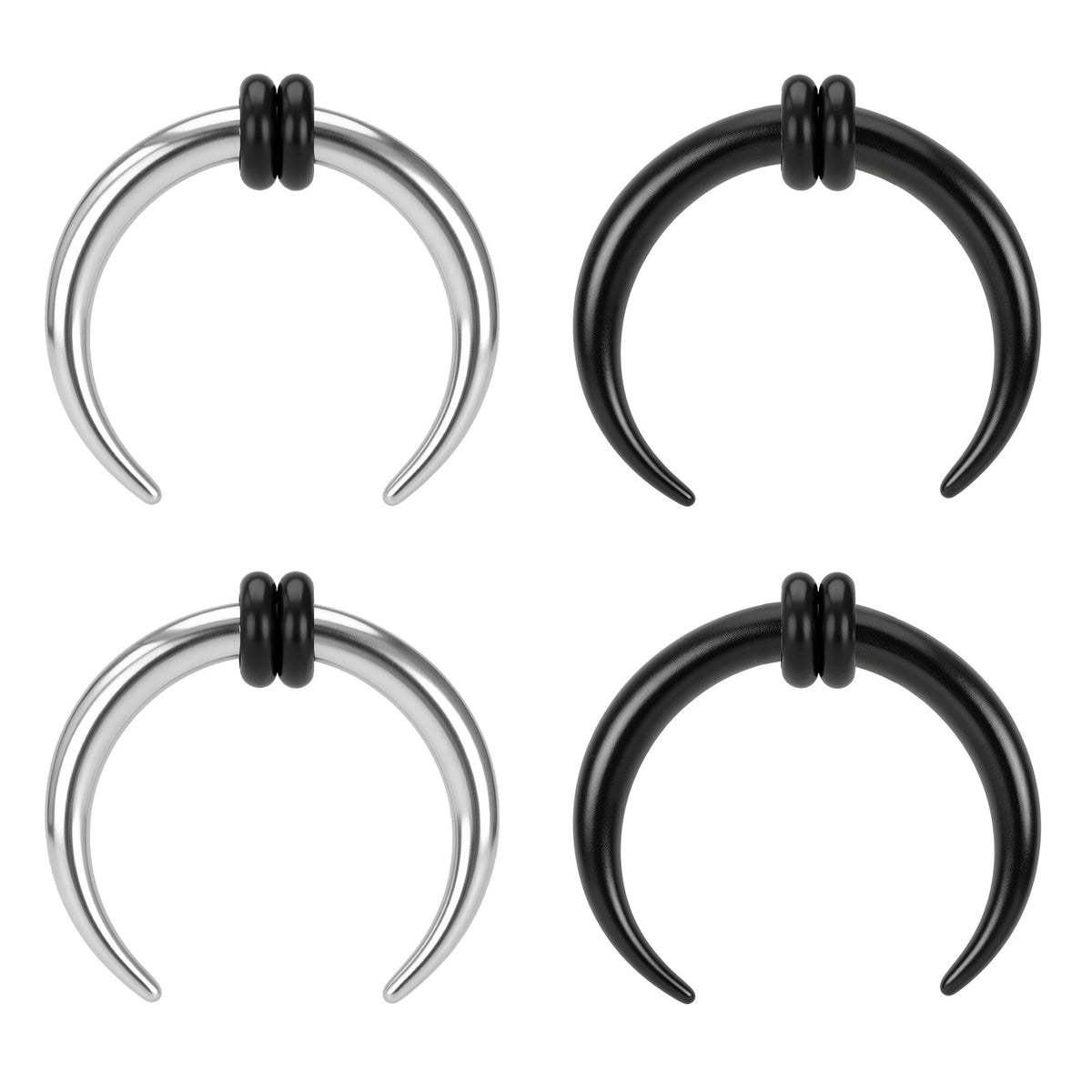 14pcs Septum Pincher 14g Septum Rings Stainless Steel Horseshoe C-Shape