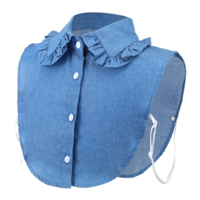 Tucnoeu Vintage Blue Detachable Dickey Collar Half Shirts Blouse False Collar Top for Women Girls(Blue,White)