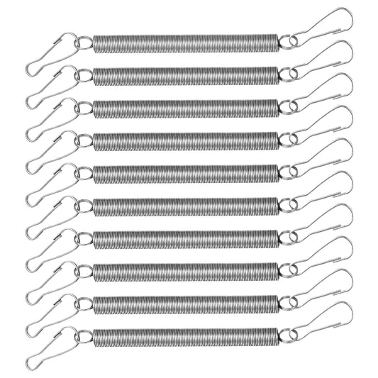 10Pcs Extension Spring, Stainless Steel Spring with 2 Clips to Hold Rabbit Water Dispenser Drinking Bottle, Small Springs for Watering or Feeding Small Animals, Can Be Used Alone or in Combination