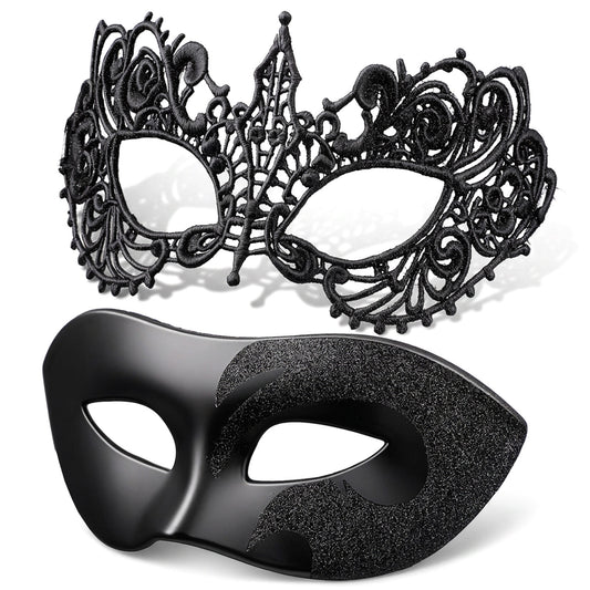 Neyauo Masquerade Mask for Couples Venetian Party Mask Couples Masquerade Lace Masks Set Halloween Costume Party Masks for Women and Men Venetian Mardi Gras