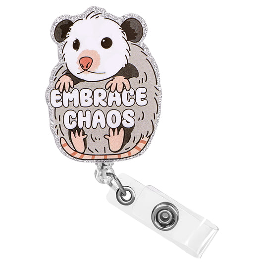 Opossum Badge Reel Badge Reel Retractable Opossum Badge Holder Cute Acrylic Badge Accessories for Doctor Nurse Name Tag Card Badge Holder for Teacher Nursing Assistant Staff