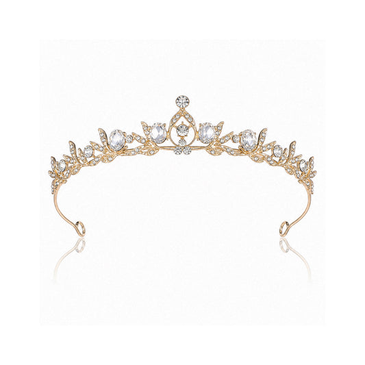Gold Crowns for Women – Rhinestone Tiara for Women, Wedding Headpieces for Bridal, Crystal Princess Headband, Birthday & Prom Crown (5.7")