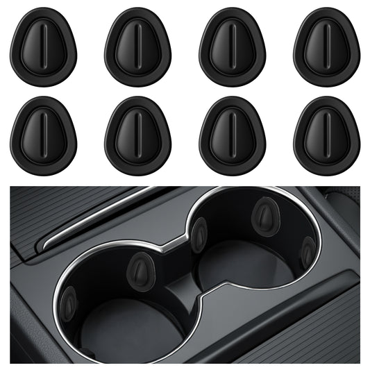 8PCS Car Cup Holder Insert, Anti Shake Silicone Car Coasters Bottle Stabilizers with Self-Adhesive, Car Must Haves Cup Holder Inserts for Car Truck SUV, Black