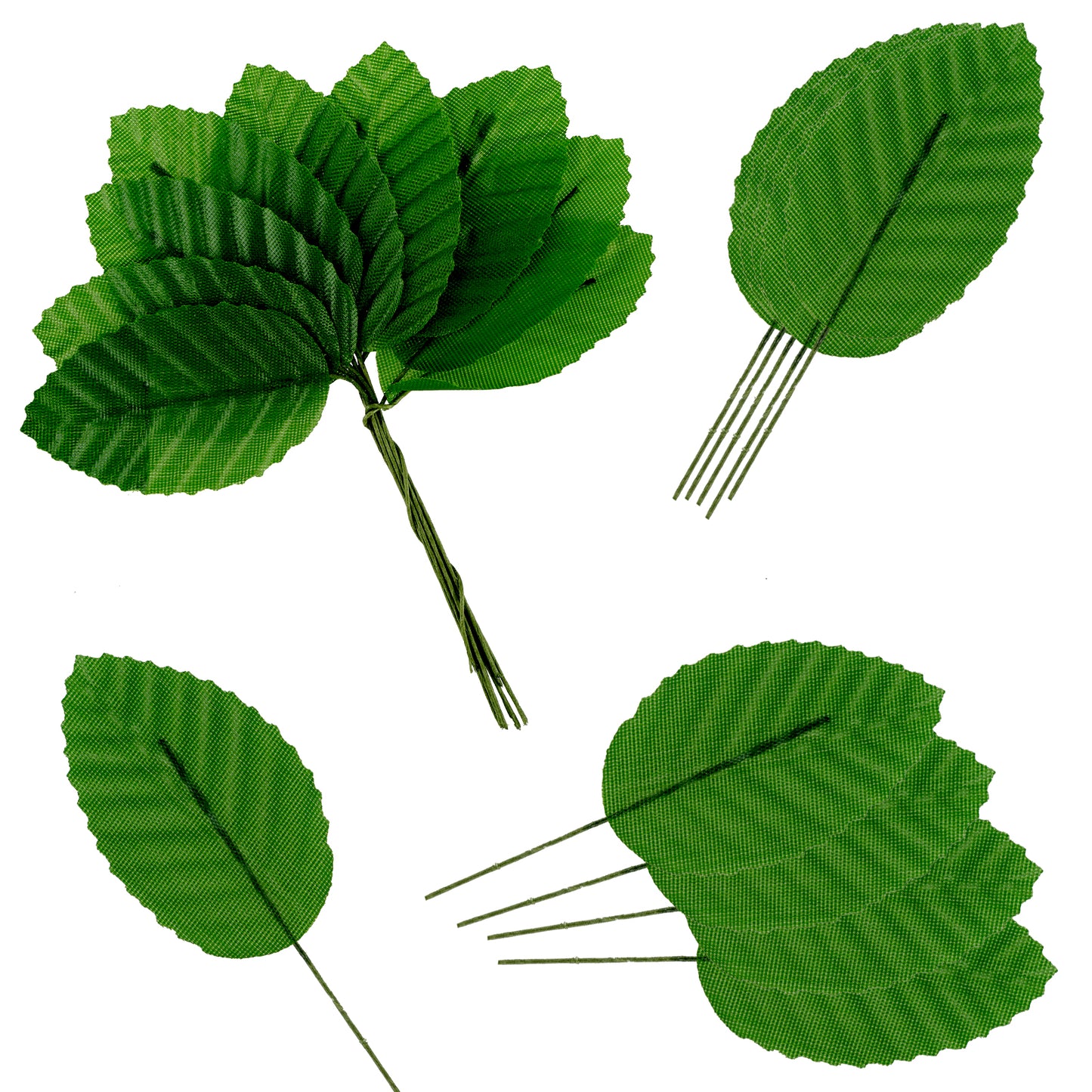 HekouJiub 200 Pcs Artificial Leaves Single Green Leaves for Decoration for Bouquets, Artificial Wreaths and Vine Decorations(Dark Green)